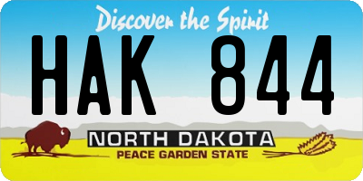 ND license plate HAK844