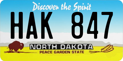 ND license plate HAK847