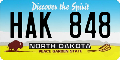 ND license plate HAK848