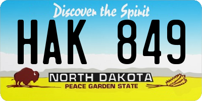 ND license plate HAK849