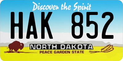 ND license plate HAK852