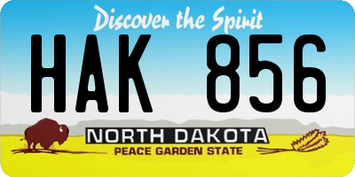 ND license plate HAK856