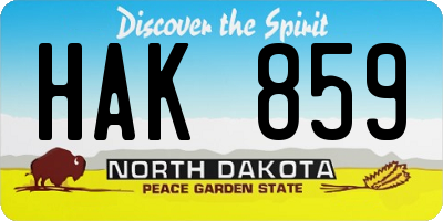 ND license plate HAK859