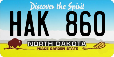 ND license plate HAK860