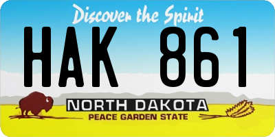 ND license plate HAK861