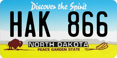 ND license plate HAK866