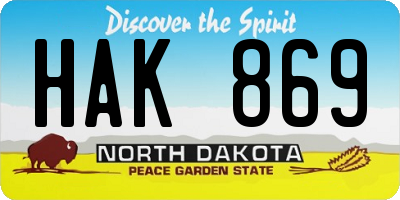 ND license plate HAK869