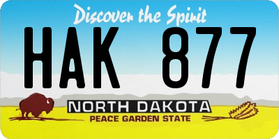 ND license plate HAK877