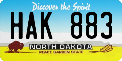 ND license plate HAK883