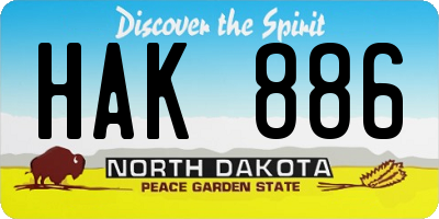 ND license plate HAK886