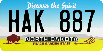 ND license plate HAK887