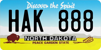 ND license plate HAK888