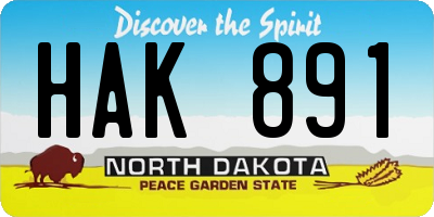 ND license plate HAK891