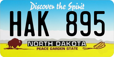 ND license plate HAK895