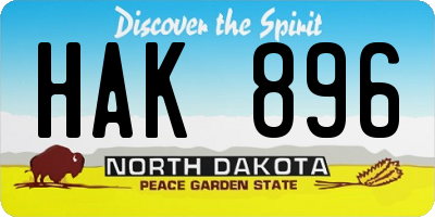 ND license plate HAK896