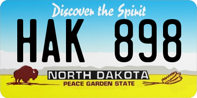 ND license plate HAK898