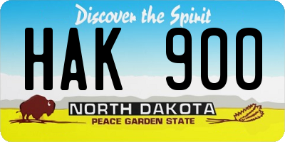 ND license plate HAK900