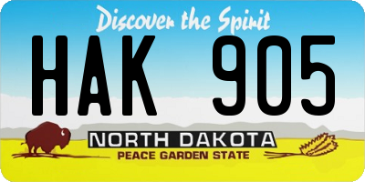 ND license plate HAK905