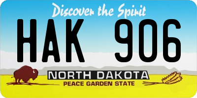 ND license plate HAK906