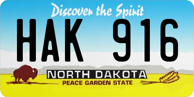 ND license plate HAK916