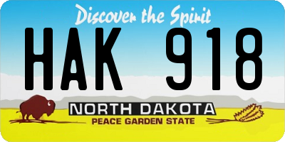 ND license plate HAK918