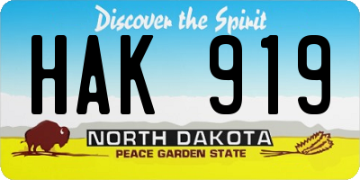 ND license plate HAK919