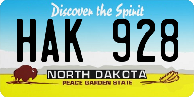 ND license plate HAK928