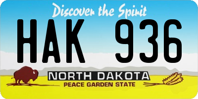 ND license plate HAK936