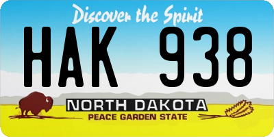 ND license plate HAK938