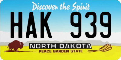 ND license plate HAK939