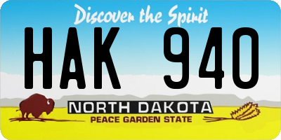 ND license plate HAK940