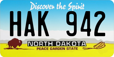 ND license plate HAK942