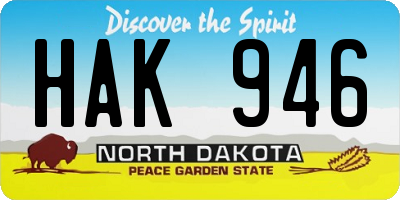 ND license plate HAK946