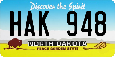 ND license plate HAK948