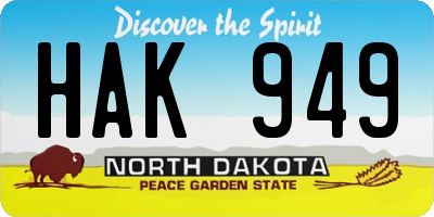 ND license plate HAK949