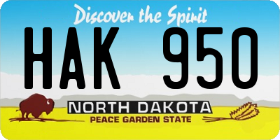 ND license plate HAK950