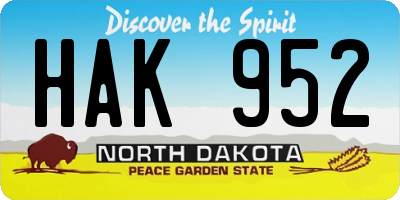 ND license plate HAK952