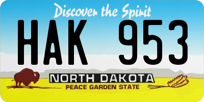 ND license plate HAK953