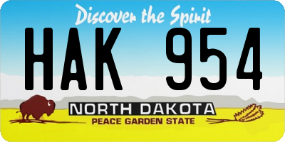 ND license plate HAK954