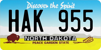 ND license plate HAK955