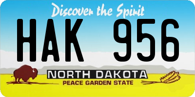 ND license plate HAK956