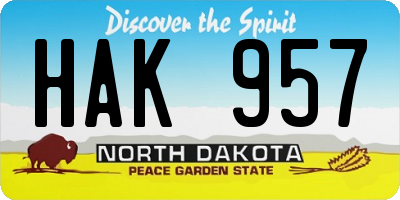 ND license plate HAK957