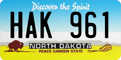 ND license plate HAK961