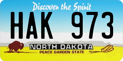 ND license plate HAK973