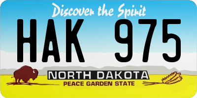 ND license plate HAK975