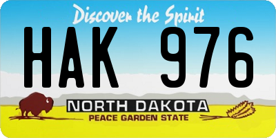 ND license plate HAK976