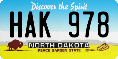 ND license plate HAK978