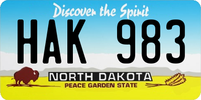 ND license plate HAK983