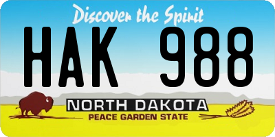 ND license plate HAK988