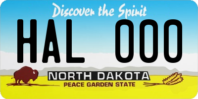 ND license plate HAL000